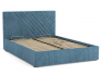 Кровать Гамма 1400 с основанием велюр тенерифе дасти блю
