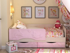 Кровать детская Алиса КР 812 розовая 1600