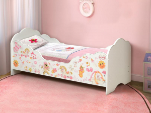 Кровать детская с бортом Малышка №4 700*1400 белая