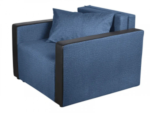 Кресло-кровать Милена с подлокотниками велюр синий
