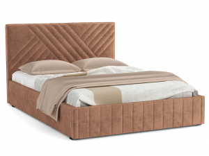 Кровать Гамма 1400 с основанием велюр тенерифе корица
