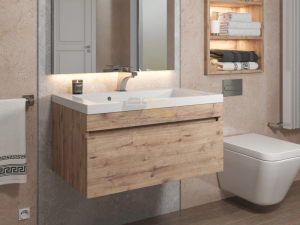 Тумба с раковиной Uperwood Eva Крафт Табачный 75 см