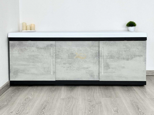 Экран под ванну МДФ Alt Black 1500 мм серый бетон