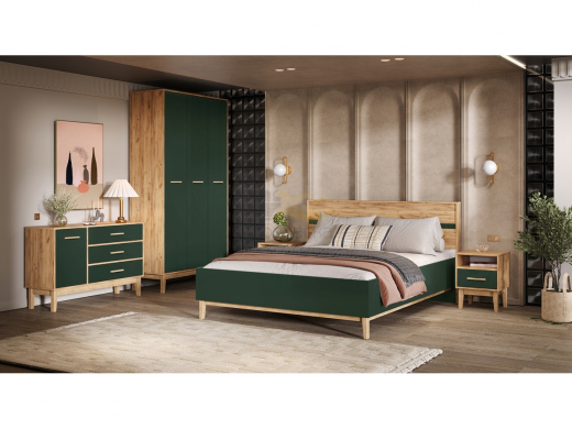 Спальня Кельн Изумрудный, Дуб крафт